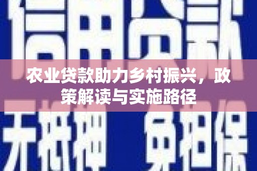 措美农业贷款助力乡村振兴，政策解读与实施路径