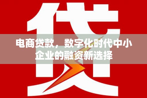 措美电商贷款，数字化时代中小企业的融资新选择