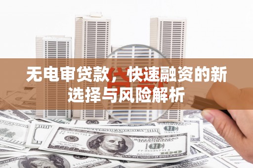 措美无电审贷款，快速融资的新选择与风险解析