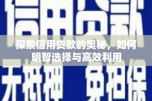 措美探索信用贷款的奥秘，如何明智选择与高效利用