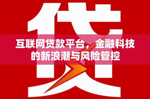 措美互联网贷款平台，金融科技的新浪潮与风险管控