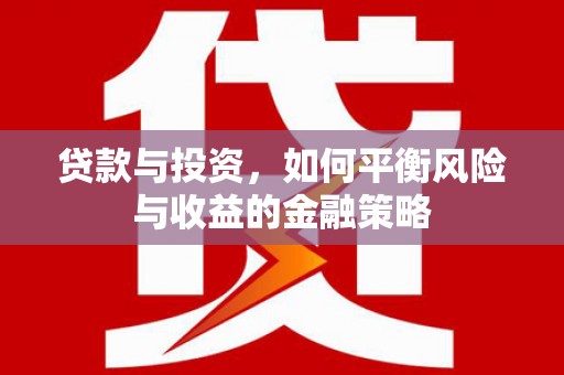 措美贷款与投资，如何平衡风险与收益的金融策略